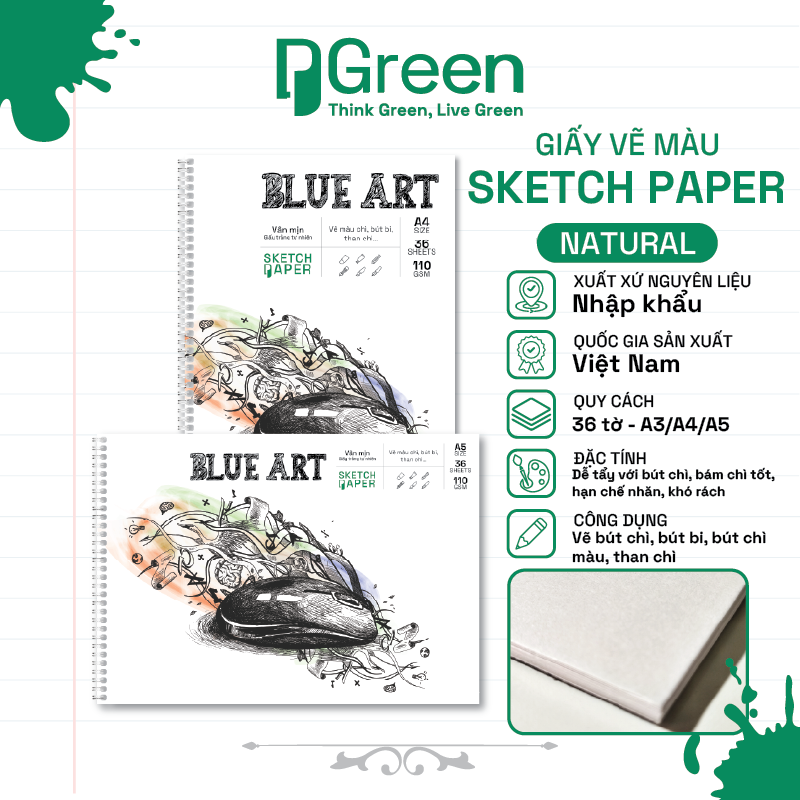 Sổ vẽ Blue Art Natural (110gsm)