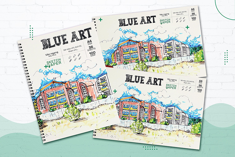 Sổ vẽ chì Blue Art V-White (100gsm) - Ảnh 2