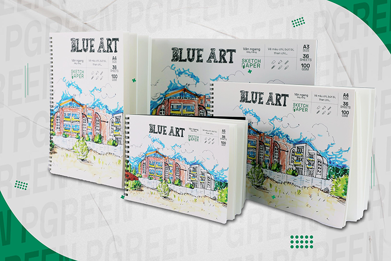 Sổ vẽ chì Blue Art V-White (100gsm) - Ảnh 3