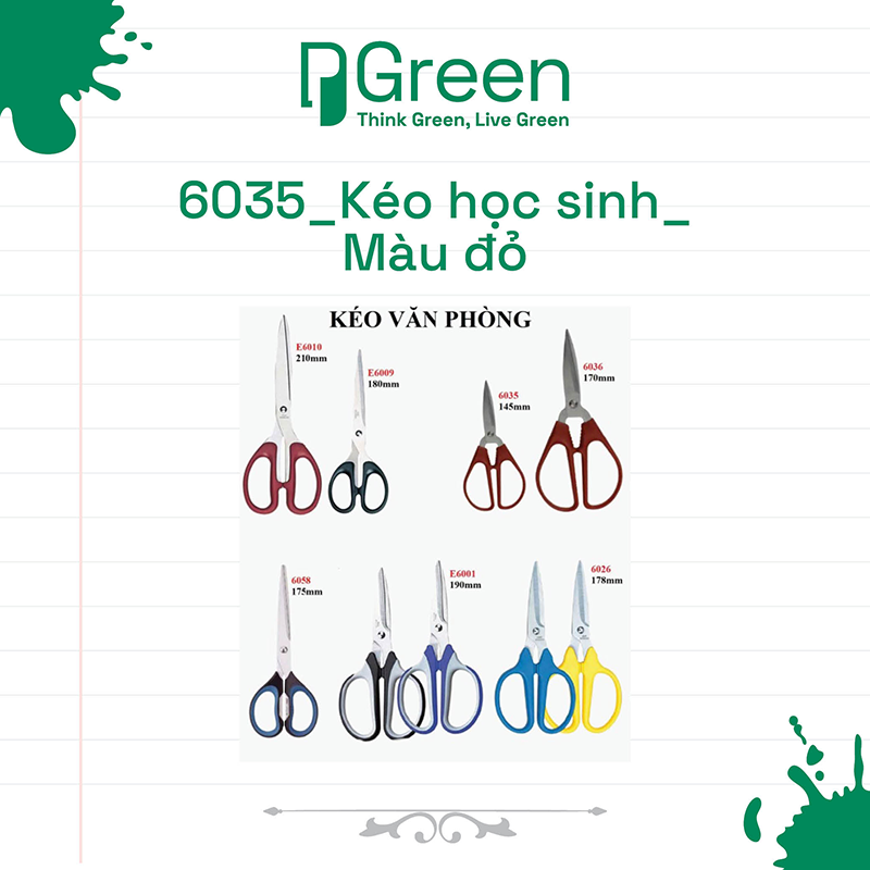 6035_Kéo học sinh_Màu đỏ