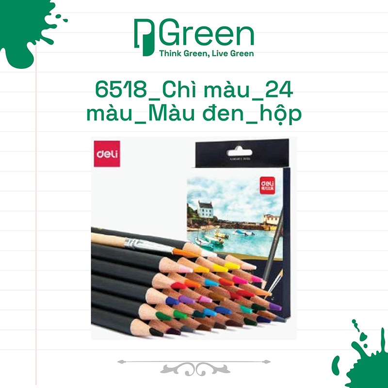 6518_Chì màu_24 màu_Màu đen_hộp