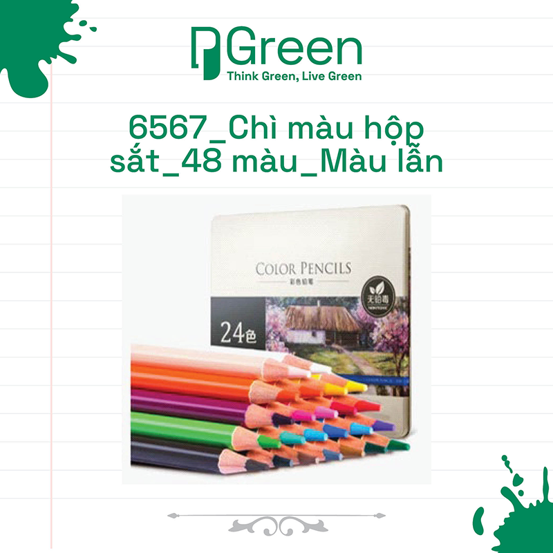 6567_Chì màu hộp sắt_48 màu_Màu lẫn