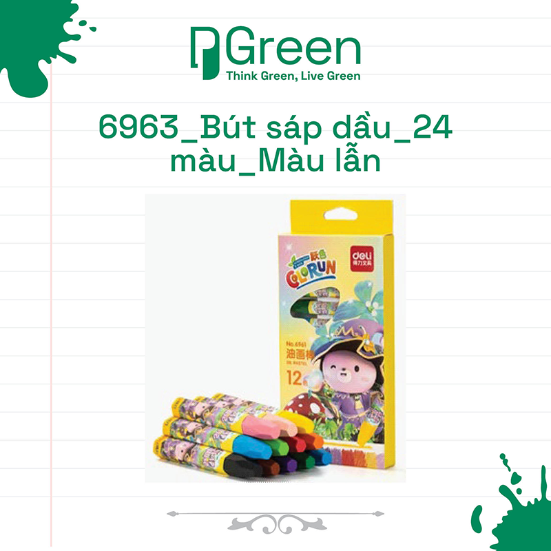 6963_Bút sáp dầu_24 màu_Màu lẫn