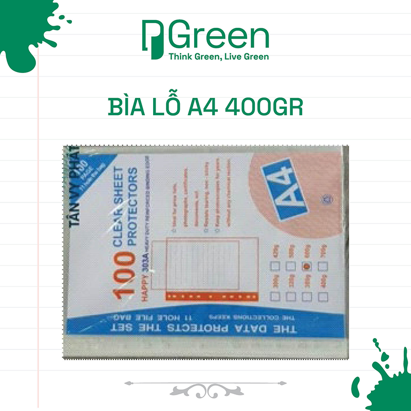 BÌA LỖ A4 400GR