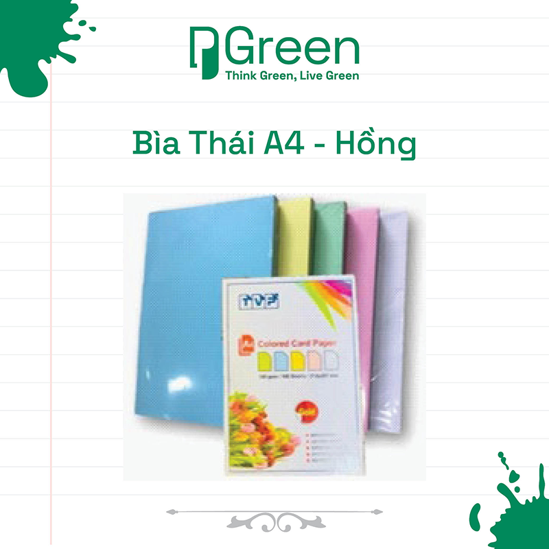 Bìa Thái A4 - Hồng