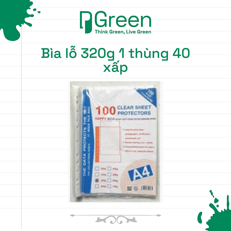 Bìa lỗ 320g 1 thùng 40 xấp