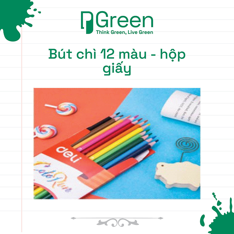 Bút chì 12 màu - hộp giấy