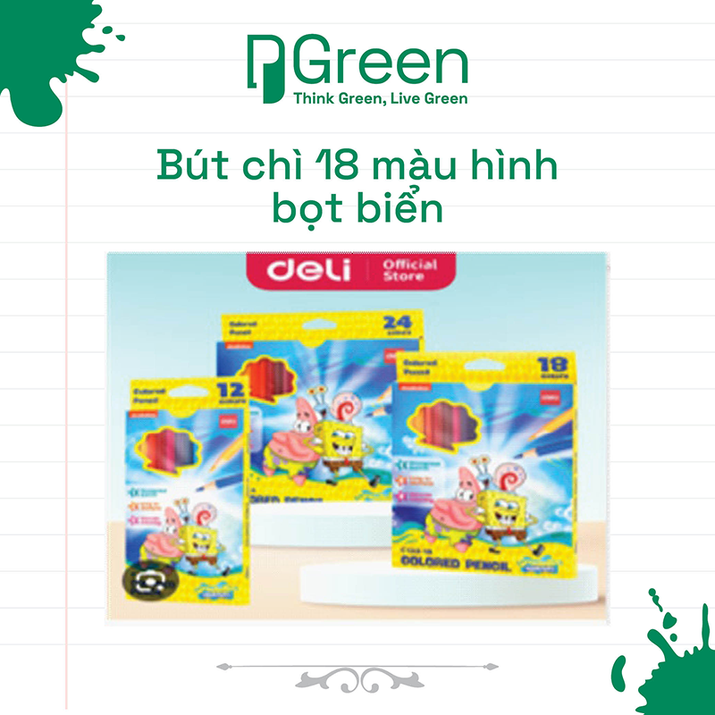 Bút chì 18 màu hình bọt biển