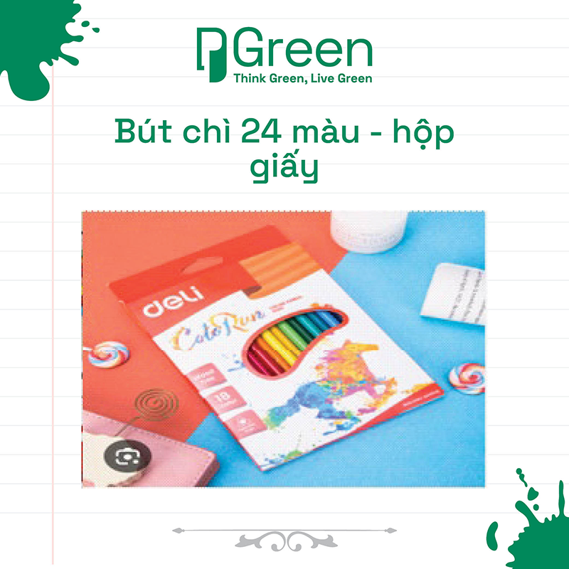 Bút chì 24 màu - hộp giấy