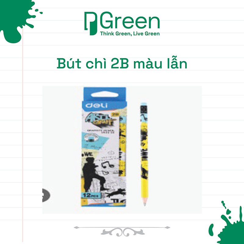 Bút chì 2B màu lẫn