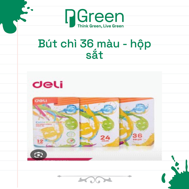 Bút chì 36 màu - hộp sắt
