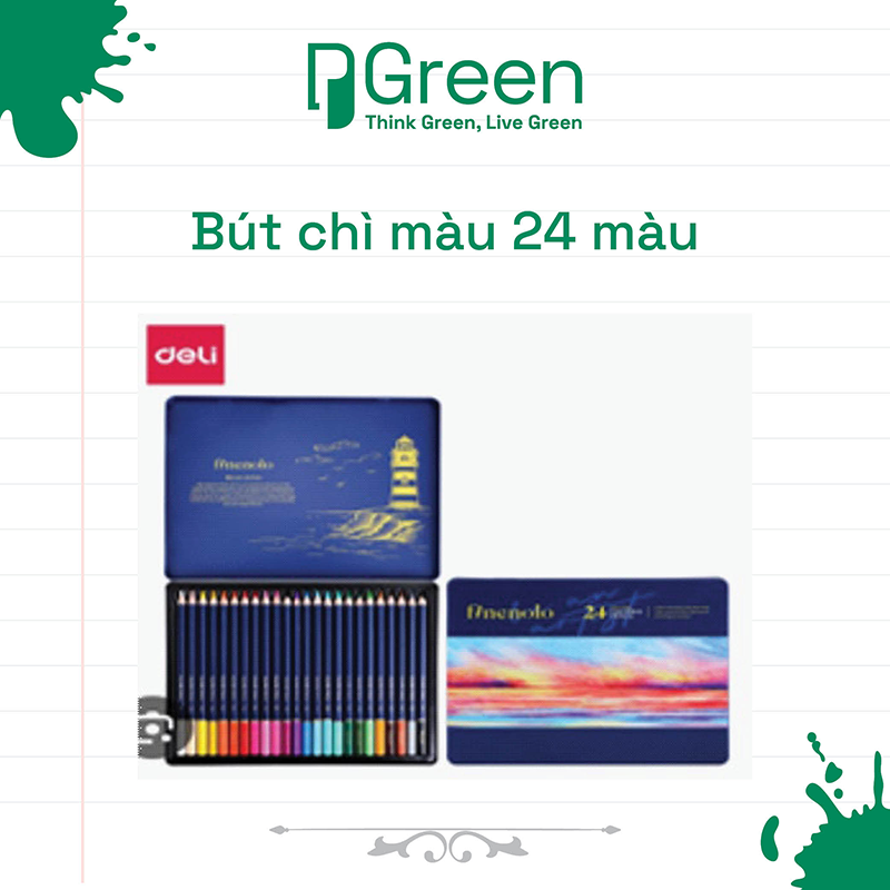 Bút chì màu 24 màu