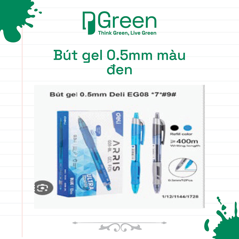 Bút gel 0.5mm màu đen