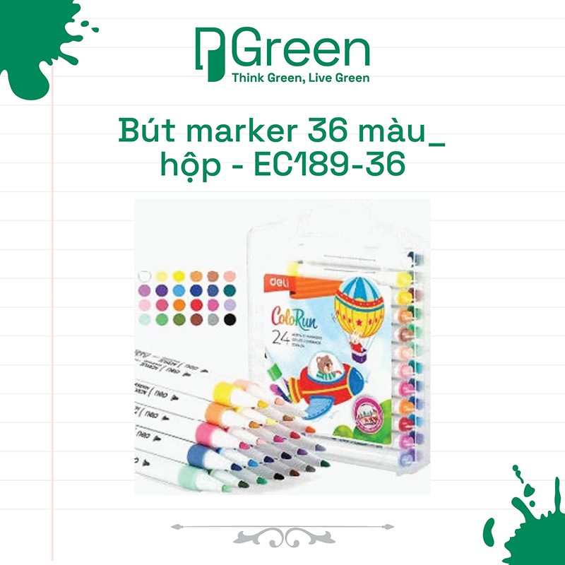 Bút marker 36 màu_hộp - EC189-36