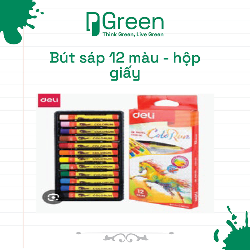 Bút sáp 12 màu - hộp giấy