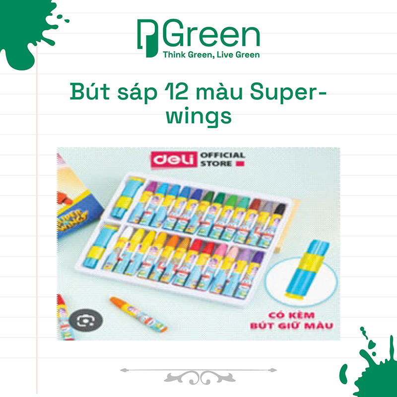 Bút sáp 12 màu Superwings