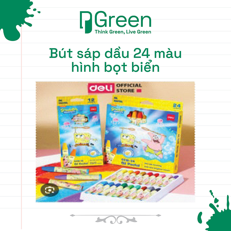 Bút sáp dầu 24 màu hình bọt biển