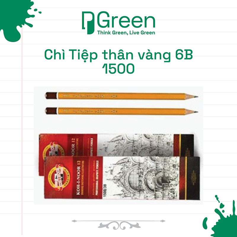 Chì Tiệp thân vàng 6B 1500