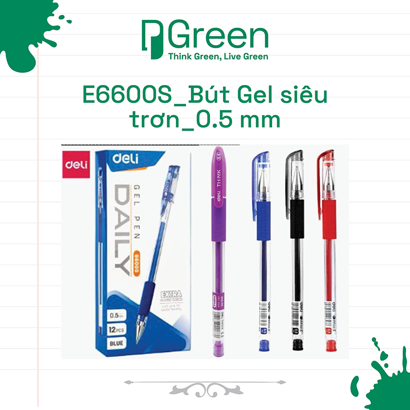 E6600S_Bút Gel siêu trơn_0.5 mm