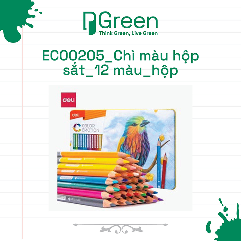 EC00205_Chì màu hộp sắt_12 màu_hộp