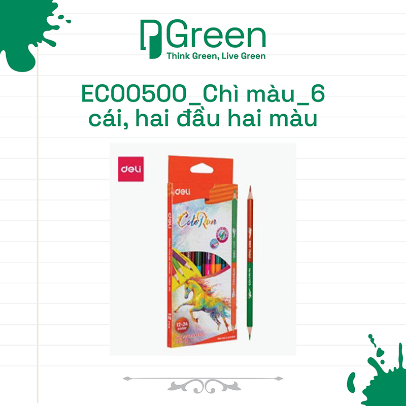 EC00500_Chì màu_6 cái, hai đầu hai màu