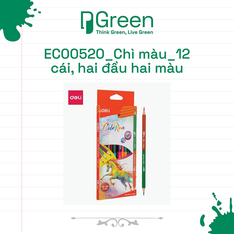 EC00520_Chì màu_12 cái, hai đầu hai màu