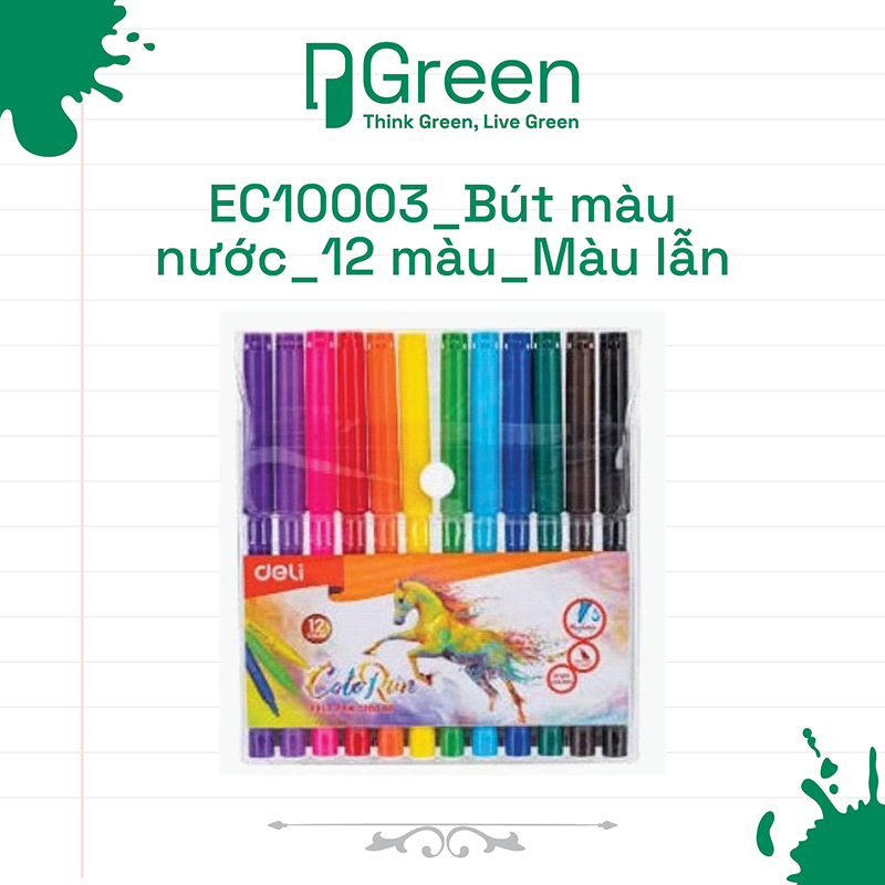 EC10003_Bút màu nước_12 màu_Màu lẫn