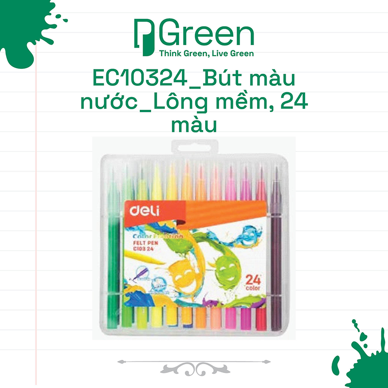 EC10324_Bút màu nước_Lông mềm, 24 màu