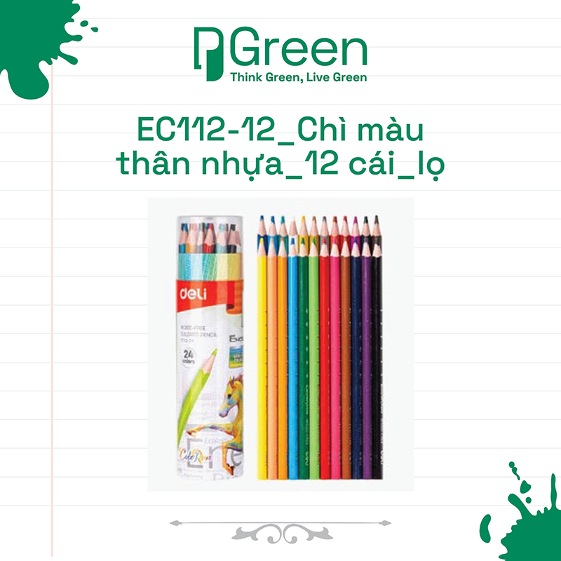 EC112-12_Chì màu thân nhựa_12 cái_lọ
