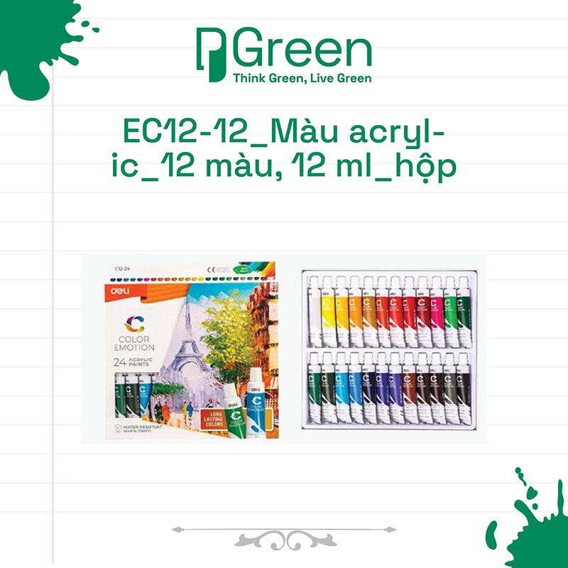EC12-12_Màu acrylic_12 màu, 12 ml_hộp