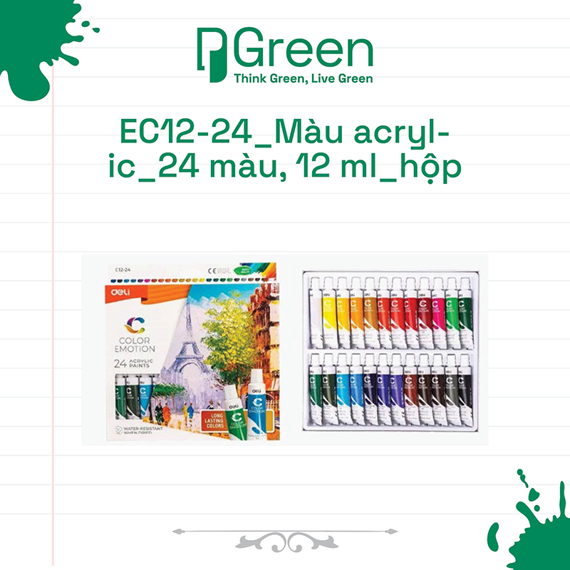 EC12-24_Màu acrylic_24 màu, 12 ml_hộp