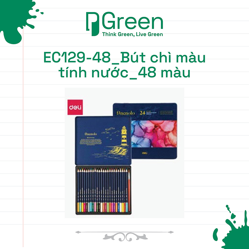 EC129-48_Bút chì màu tính nước_48 màu