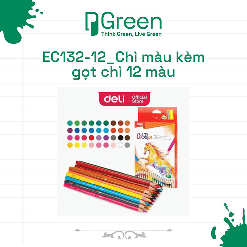 EC132-12_Chì màu kèm gọt chì 12 màu