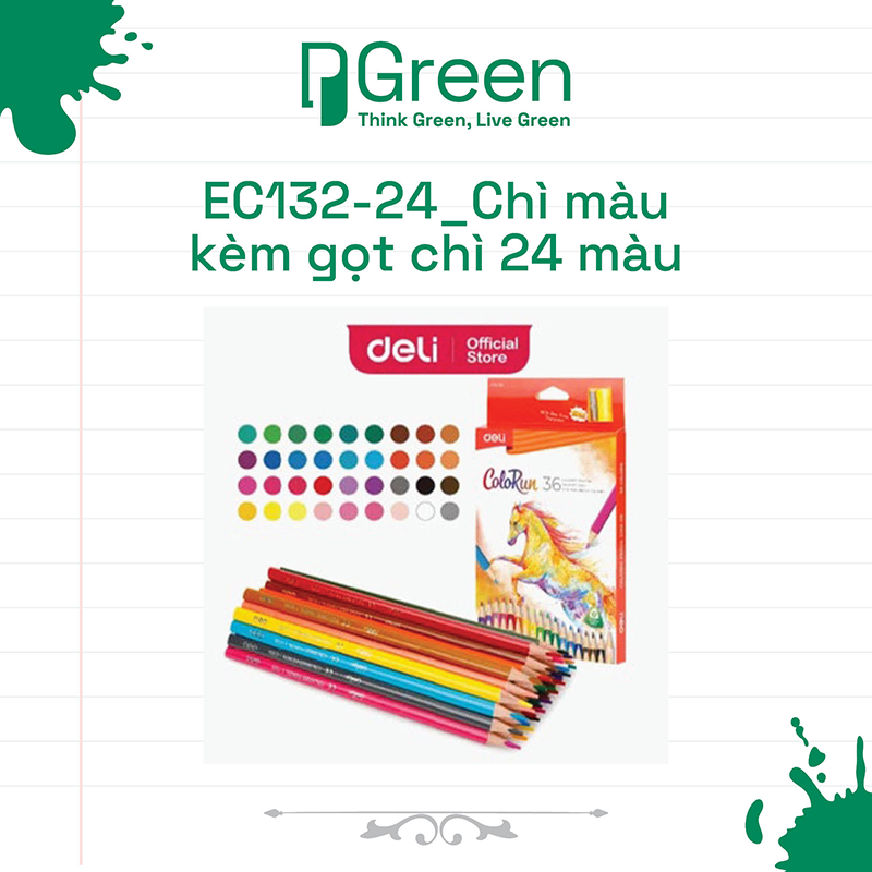 EC132-24_Chì màu kèm gọt chì 24 màu