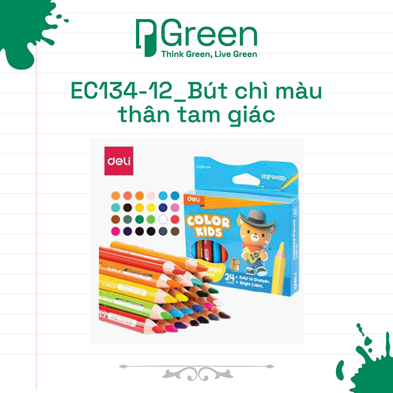 EC134-12_Bút chì màu thân tam giác