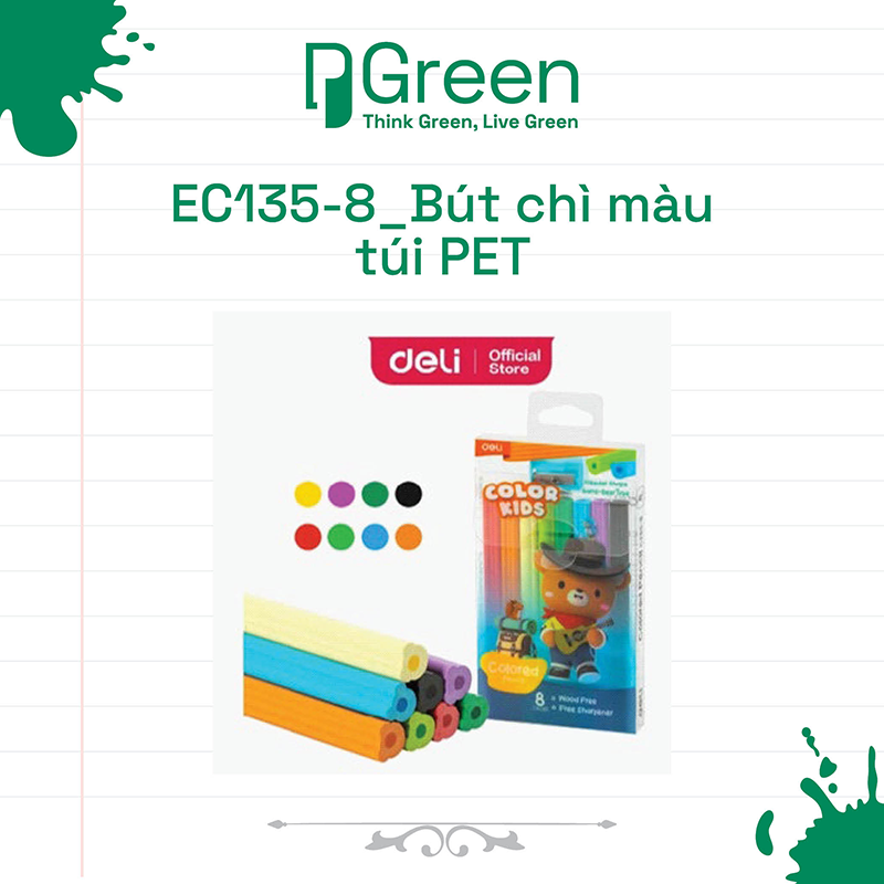 EC135-8_Bút chì màu túi PET