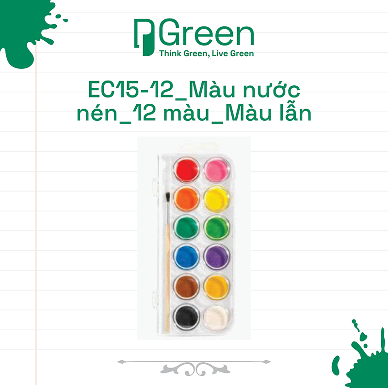 EC15-12_Màu nước nén_12 màu_Màu lẫn