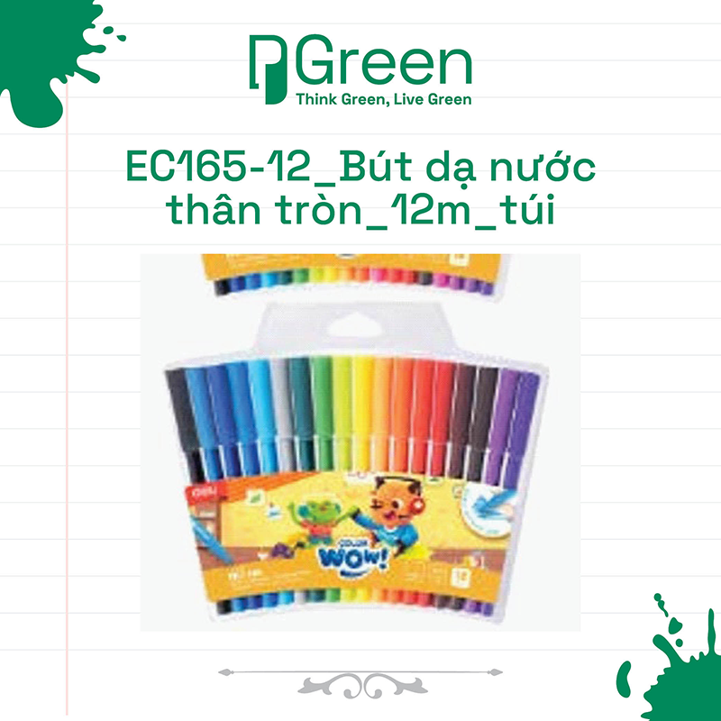 EC165-12_Bút dạ nước thân tròn_12m_túi