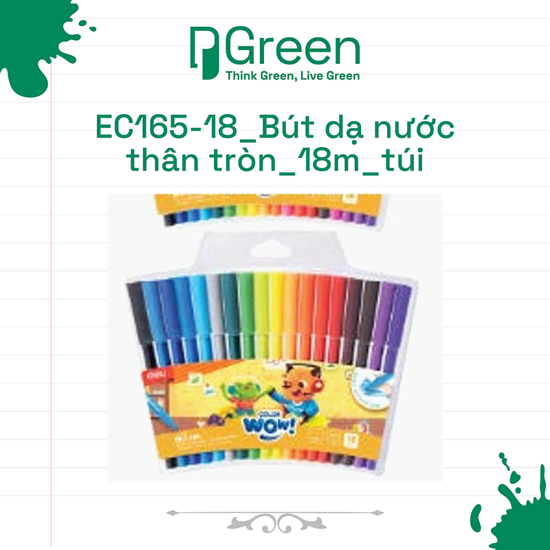 EC165-18_Bút dạ nước thân tròn_18m_túi