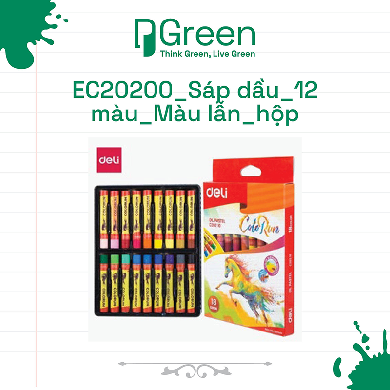 EC20200_Sáp dầu_12 màu_Màu lẫn_hộp