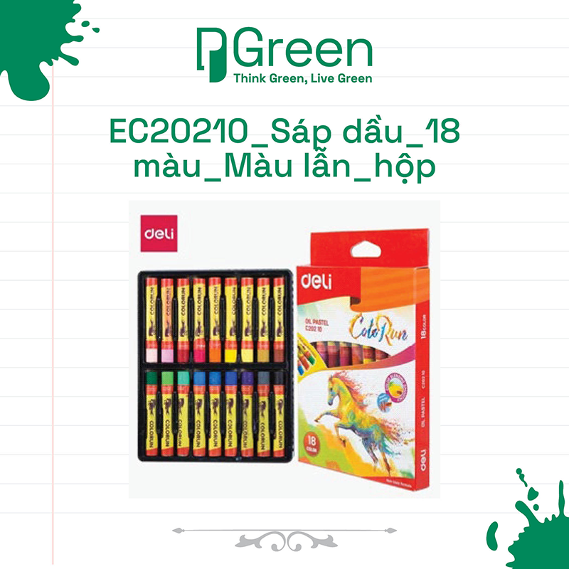 EC20210_Sáp dầu_18 màu_Màu lẫn_hộp