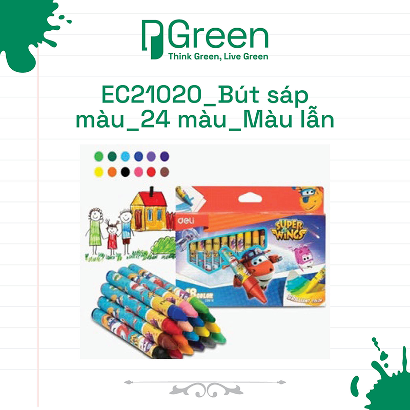 EC21020_Bút sáp màu_24 màu_Màu lẫn
