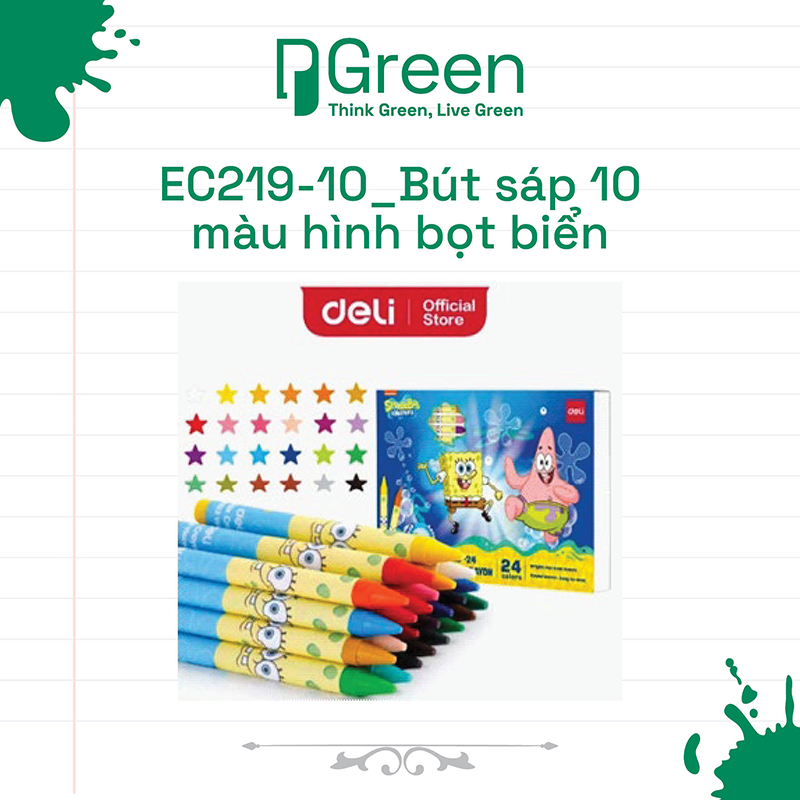EC219-10_Bút sáp 10 màu hình bọt biển