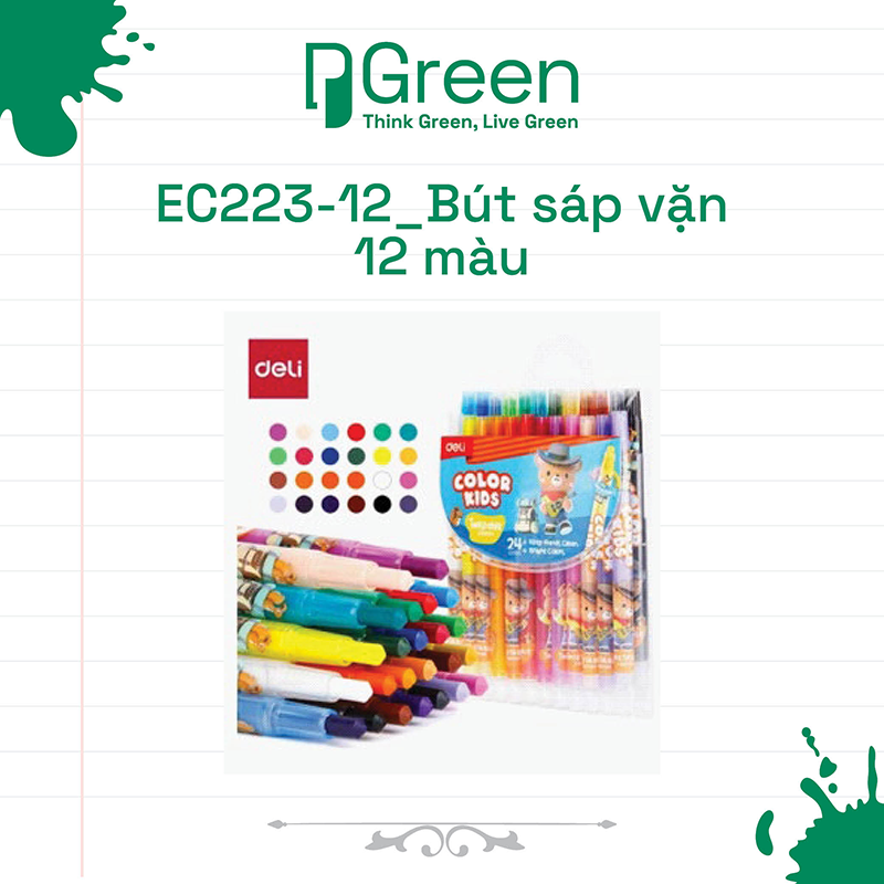 EC223-12_Bút sáp vặn 12 màu