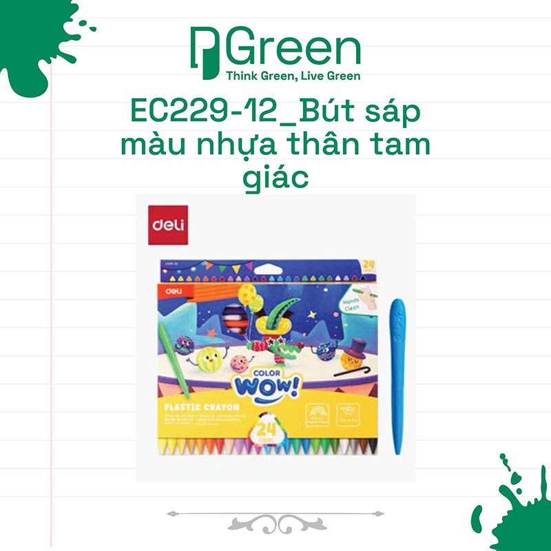 EC229-12_Bút sáp màu nhựa thân tam giác