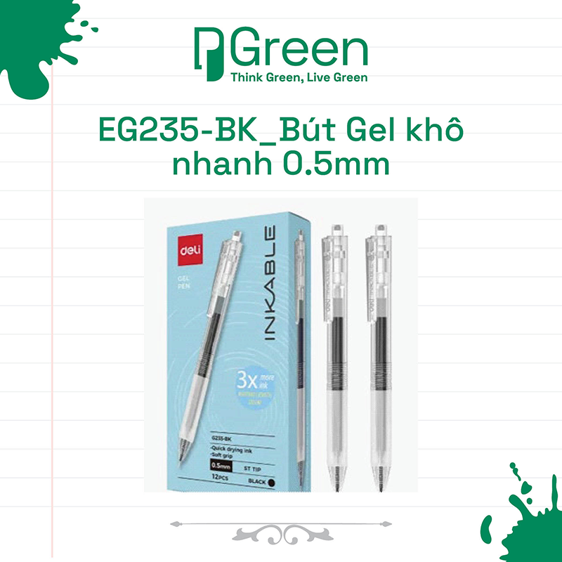 EG235-BK_Bút Gel khô nhanh 0.5mm
