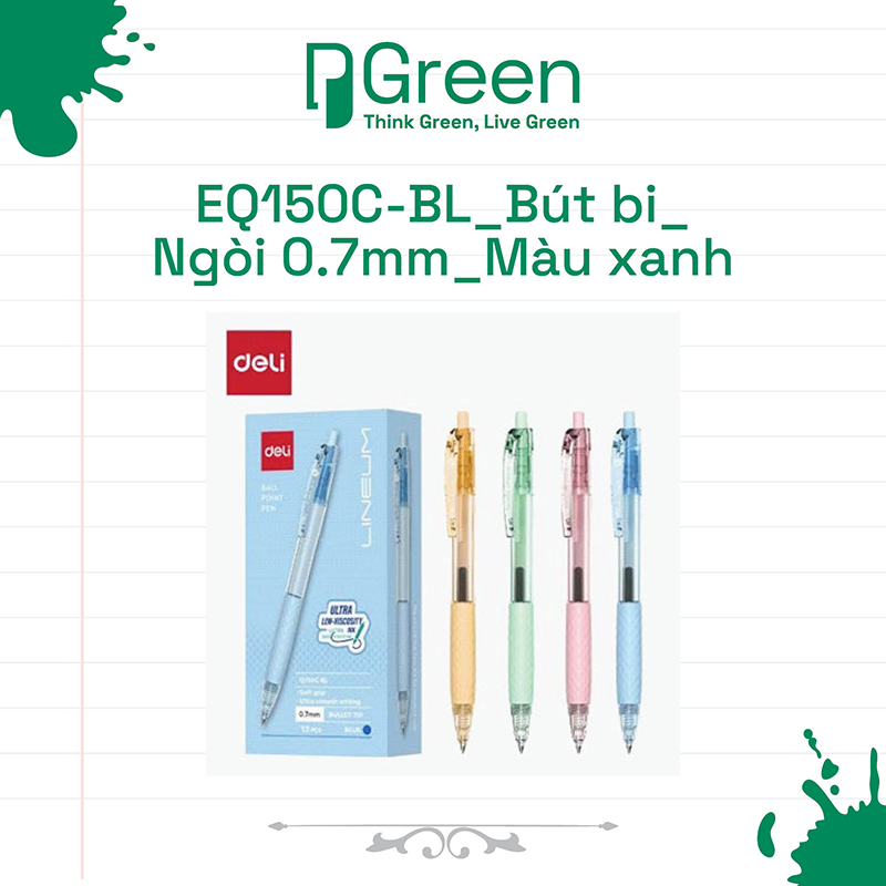 EQ150C-BL_Bút bi_Ngòi 0.7mm_Màu xanh