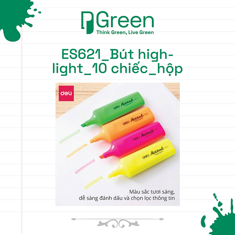 ES621_Bút highlight_10 chiếc_hộp