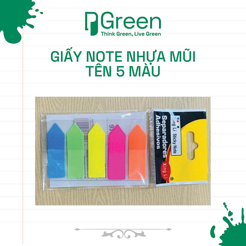 GIẤY NOTE NHỰA MŨI TÊN 5 MÀU