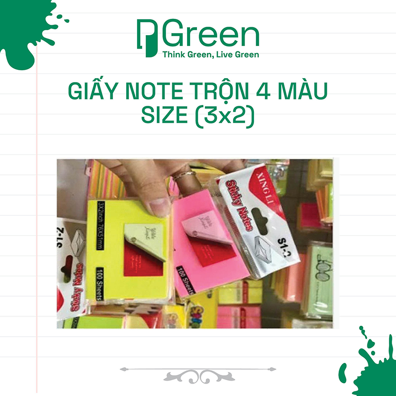 GIẤY NOTE TRỘN 4 MÀU SIZE (3x2)